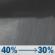 Thursday Night: A chance of rain showers before 1am. Mostly cloudy, with a low around 38. North northwest wind 5 to 10 mph. Chance of precipitation is 40%. New rainfall amounts less than a tenth of an inch possible. Thursday Night: Chance Rain Showers